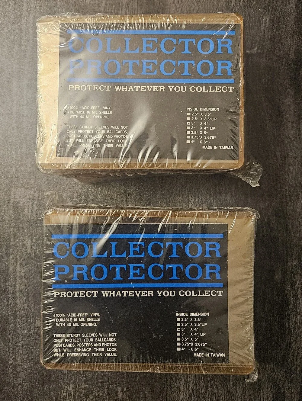 Lot of 2 Vintage Collector Protector Rigid Plastic Sleeves - Acid-Free